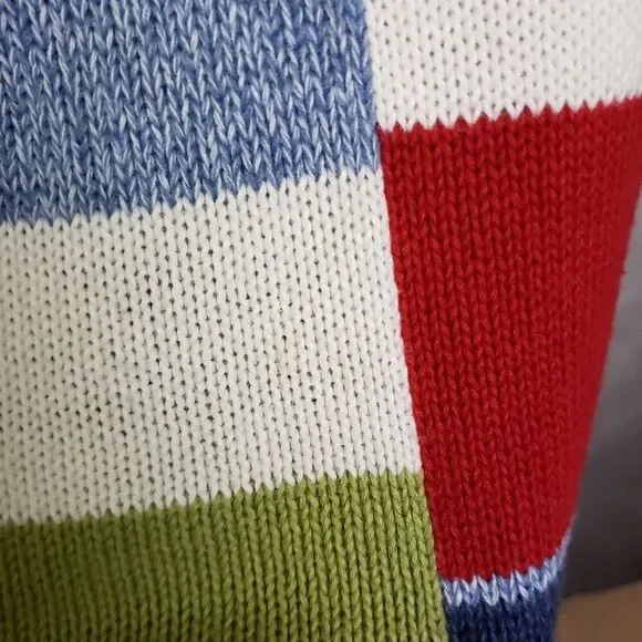 Vintage Liz Claiborne knit colorblock sweater XLP - Picture 7 of 7